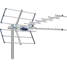 EDISION YAGI V 13 dB lauko antena antžeminė 21-48 UHF, 5G LTE filtras, skirta skaitmeniniams DVB-T/T2 kanalams priimti, TV antena, dažnių diapazonas 470-694 MHz, ilgis 87 cm, LTE700, mėlyna