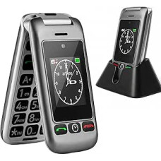 artfone G6 4G senjorų mobilusis telefonas Sulankstomas mobilusis telefonas be sutarties, GSM didelių mygtukų mobilusis telefonas SOS pagalbos skambučio funkcija, žibintuvėlis, FM radijas, 2,4 colio dvigubo ekrano mobilusis telefonas senjorams