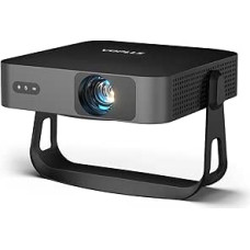 Mini projektorius Automatinio fokusavimo/trapezoidinės korekcijos projektorius 1080P Full HD 550ANSI WiFi6 Bluetooth 4K palaikymas, VOPLLS projektorius Mažas 50 % priartinimas 360° pasukamas namų kino projektorius mobiliajam telefonui