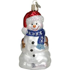 Old World Christmas Happy Snowman Glass Blown Ornament