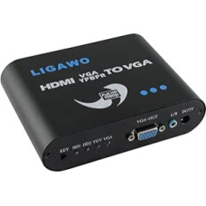 6518811 2x HDMI ir YPbPr komponentinis VGA keitiklis į VGA juodas