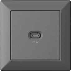 Flush-Mounted USB Charging Station, USB-C 65 Watt Charger, Anthracite