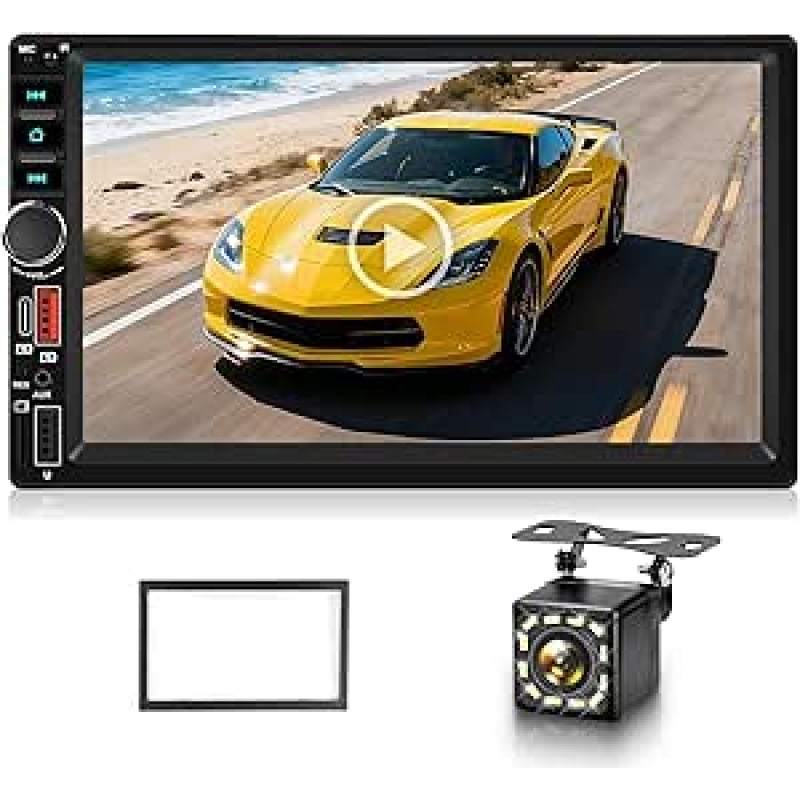 2 DIN automobilinis radijas su 7 colių jutikliniu ekranu, 