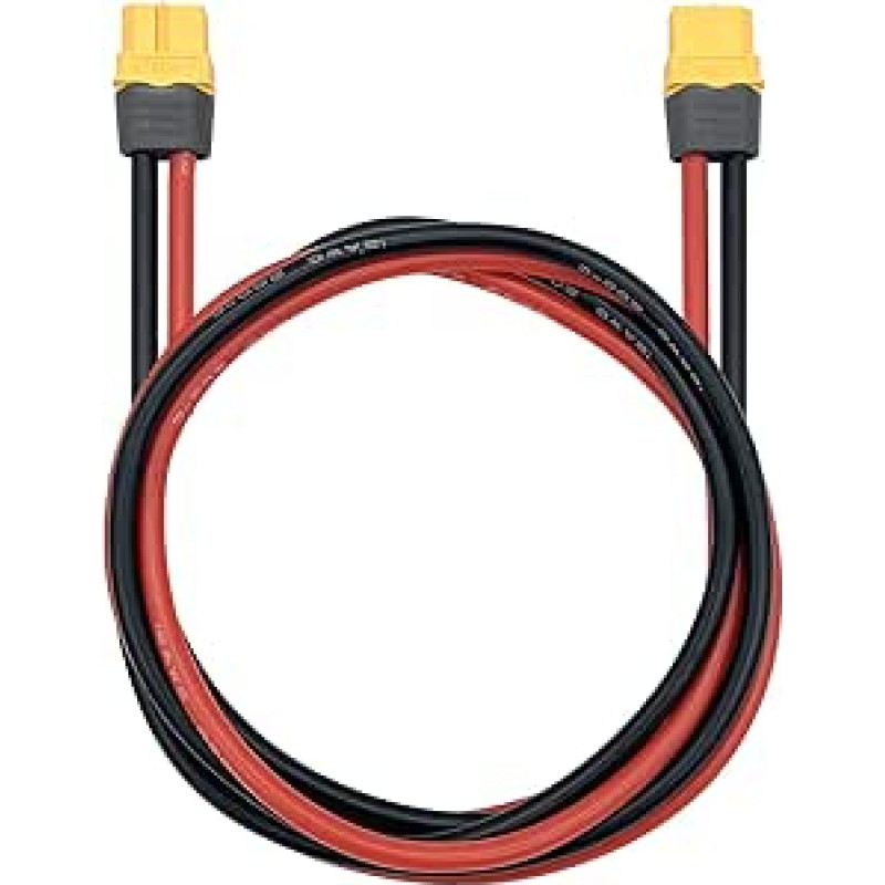 XT60 XT60H prailginimo kabelis, XT60 moteriškos lyties į XT60 moteriškos lyties adapterio keitiklio prailginimo kabelis su 12AWG, 100 cm ilgio laidas, skirtas RC FPV automobilio lėktuvo dronui LiPo akumuliatoriui