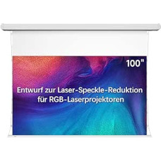 PureVision Projector Screen Electric with Laser Spectrum Reduction & Auto Sync for Long Distance Projectors, Screen Projector 4K/8K UHD Ready, 20 Inch Adjustable Protrusion and Black Back