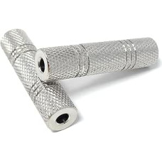 DRUT 2 pieces 3.5 mm to 3.5 mm mono jack coupler joiner adapter not stereo silver