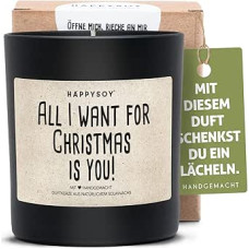 Kalėdų kvapioji žvakė Sojos kvapioji žvakė stikle su užrašu 100 % natūrali rankų darbo - tvari asmeninė kalėdinė dovana - vaikinui, merginai, draugui, tėvams, mamai, tėčiui, močiutei, seneliui