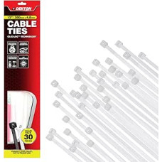 Dekton Cable Tie Set 4.8mm x 380mm Heavy Duty Industrial Strength High Temperature Resistance Self Locking Teeth Ideal for Cables, Piping, Gardening and Wires, Indoor and