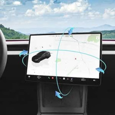 Screen Swivel Mount for Tesla Model Y Juniper 2026 2025 & Model 3 Highland 2025 2024 Left/Right 30° Up/Down 15° Rotatable Four Directions Aluminium Alloy Screen Rotating Bracket
