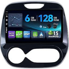 [6G+128G,Octa-Core] - MSD Autoradio für Renault Kaptur Captur 2017-2019 | Android 15 GPS Navi Radio | CarPlay Android Auto Lenkradsteuerung Dual-Band WiFi DSP DAB | Rückfahrkamera MIC | 2 Din 9 Zoll