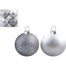 Elegant Silver Box of Baubles - 10cm (Pack of 1) - Perfect for Festive Home Decor