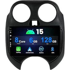 6GB RAM+128GB ROM Autoradio Android 15 Für Nissan March 2011-2014 Rückfahrkamera+Mic-Mit GPS Wireless Carplay,DSP,WiFi,BT5.0,Lenkradsteuerung,Mirror Link 9 IPS Touch-Screen