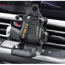 Car Air Vent Phone Holder, Racing Seat Style with Seat Belt, 360° Adjustable Mount, Universal Fit for iPhone, Samsung, Android and More, 2025 New Car Accessories (Yellow)