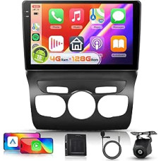 Hodozzy Carplay Car Radio for Citroën C4L C4 DS4 2013-2017 Android Car Radio with Sat Nav, 9 Inch Touchscreen with Android Car/WiFi/GPS/RDS/FM/Bluetooth 5.1/USB