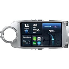 [6G+128G] - Android 14 IPS automobilinis radijas tinka Toyota Yaris GRMN (2011-2018) - Belaidis CarPlay/Android Car/DSP - LED kamera ir mikrofonas - 9 colių 2 DIN - DAB vairo valdymas Fast-Boot 360 kamera