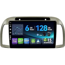 [6G + 128G, Octa-Core] - MSD Car Radio for Nissan March Micra K12 (2002-2010) Android 15 GPS Radio CarPlay Android Car Steering Wheel Control Dual Band WiFi DSP DAB Reversing Camera MIC 2 DIN 9 Inch
