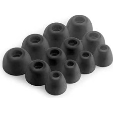 Okuli 12 x Silicone Earplugs, Rubber Tips for JBL Tune Beam, Ghost Headphones in Black