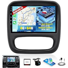 CAMECHO Android 15 Qualcomm 8Core 4+64G Autoradio für Renault Traffic 3 2014-2021/Opel Vivaro B 2014-2018 mit Carplay Android Auto Dual WiFi 9