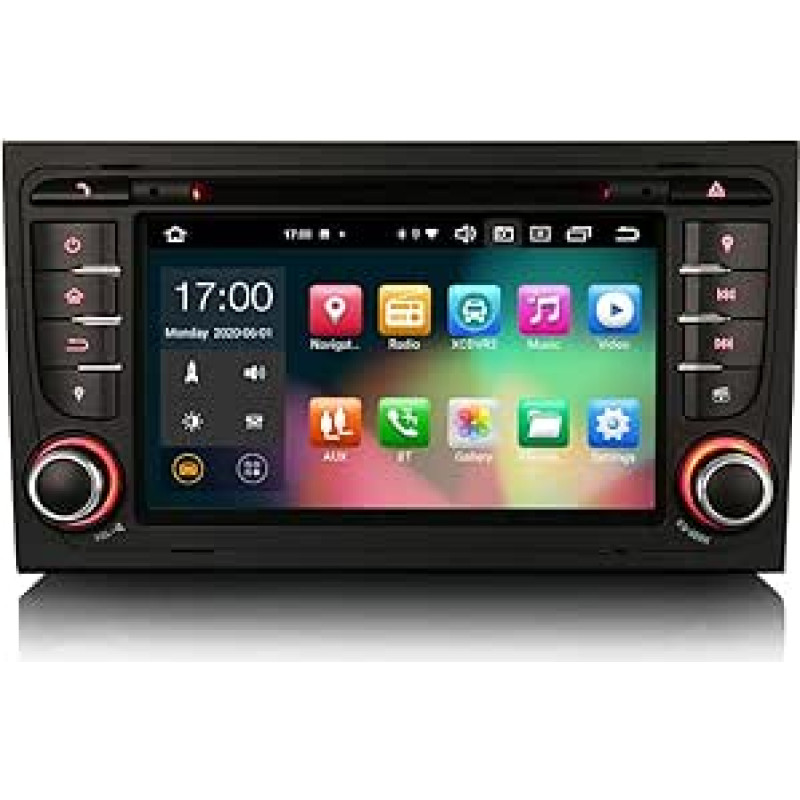Aštuonių branduolių Android 12.0 DAB+ automobilinis radijas Audi A4 S4 RS4 8E 8F B9 B7 RNS-E Seat Exeo navigacija GPS CarPlay Android Car DSP WiFi 4G OBD2 TPMS DVB-T2 USB DVR Bluetooth A2DP 4GB RAM + 64GB ROM