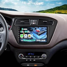 CAMECHO Android 15 Qualcomm Octa Core 4G + 64G automobilinis radijas Hyundai i20 2015-2018 su Carplay Android Car Dual WiFi 9 colių ekranas su navigacija Bluetooth 5.1 FM/RDS/Hi-Res+AHD galinio vaizdo kamera