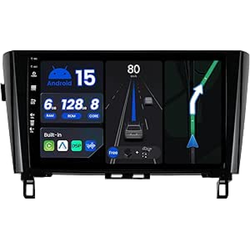 6G+128G - Android 15 - Automobilinis radijas Nissan XTrail Qashqai j11 Rouge (2014-2018) - Belaidis CarPlay/Android Car - Kamera + MIC - IPS 10,1 colių 2 DIN - DAB valdymas iš vairo Fast-Boot