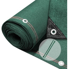 VOUNOT® tvoros ekranas 1,5 x 10 m, 230 g/m² HDPE apsauginis tinklas, apsaugantis nuo vėjo, atsparus UV spinduliams, atsparus plyšimui, 95 % užtamsinimo laipsnis, su skylėmis ir kabelių jungtimis, žalias
