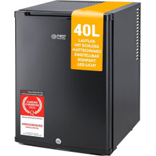 TZS First Austria - Mini fridge with lock, EEK A+, minibar, 0 dB noiseless, silent, bedroom, door hinges can be changed, approx. 4°C - 16°C, Height 57cm, Effective volume 35 L, interior lighting