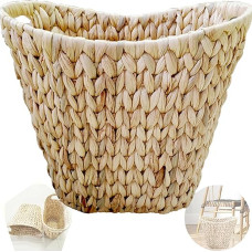 Waste Paper Bin, Office Waste Paper Bin, Oval Water Lifter, Fabric Rubbish Storage Basket, Home Basket with Handle, Size up to 32.5 x 30.5 x 19 cm, Used for Cosmetics, Books, Magazines, Rubbish