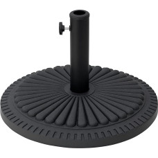 Outsunny Parasol Stand 14 kg Round Umbrella Holder Stand Umbrella Weight for Parasol 35-48 mm Tube Diameter for Balcony, Patio, Garden, Black