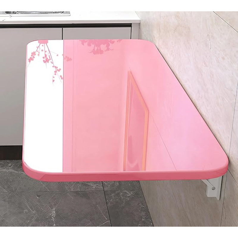 Sieninis sulankstomas stalas Rausvos medienos balkono ir virtuvės stalas 70 cm x 30 cm 18 mm storio erdvę taupantis stalas Plaukiojantis kompiuterio stalas mažoms erdvėms