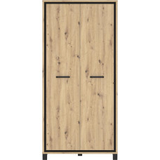 FORTE TRONDHEIM 100 210 drabužių spinta, maža pramoninė spinta su varstomomis durimis, 2 durys su lentynomis ir drabužių laikikliu, 