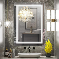 Bianco Freddo Mirror with Lighting, Bathroom Mirror with Lighting 70 x 90 cm, Bathroom Mirror with Touch Switch, Bathroom Mirror with Lighting 6500 K