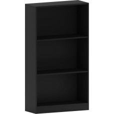 Vida Designs Cambridge 3-Tier Medium Bookcase, Wooden Shelf Unit for Office, Living Room Furniture, Black, 24 x 60 x 108 cm