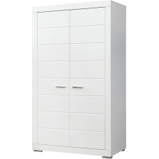 FORTE SNOW spinta 110 120, spinta, balta, vaikų kambarys, paauglių kambarys, spinta su sukamosiomis durimis, moderni, 2 durys su lentynomis ir drabužių lentyna, 116 cm pločio x 198,5 cm aukščio x 60 cm gylio