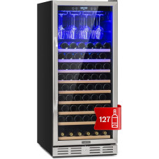 Klarstein Built-in Wine Fridge, 1 Zone Drinks Refrigerator, Small, Small Wine Cabinet, 320 L, Wine Fridge Small with Glass Door, Indoor/Outdoor Bottle Fridge, Wine Fridge 127 Bottles