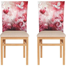 ODAWA Valentino širdies kėdžių užvalkalai, balandžių raudona, nuimami virtuvės kėdžių užvalkalai, 6 sėdynių apsaugų rinkinys, skirtas vakarėliams, kalėdinėms dekoracijoms