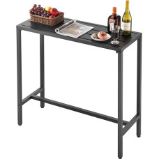 VEVOR baro stalas, 1000 x 375 x 980 mm, Bistro stalas, baro stalas su metaliniu rėmu, stačiakampio formos valgomojo stalas, virtuvės stalas, baro stalas, vakarėlių stalas, balkono, sodo, baseino baldai