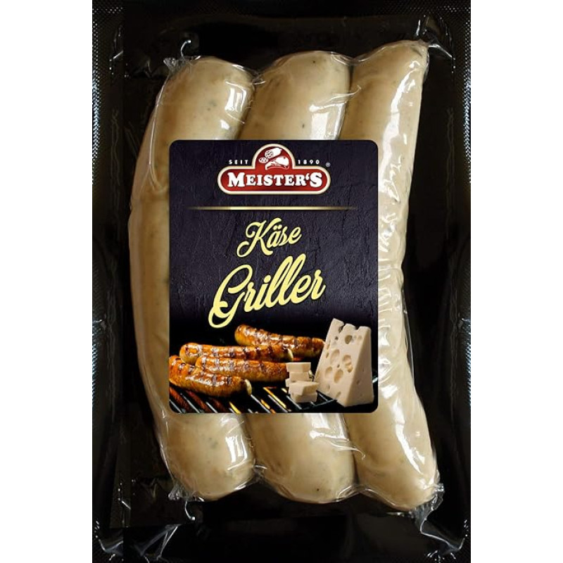 Grilis su sūriu, gurmaniška dešra su ementalio sūriu, Bautznerio dešra, skirta kepti ir skrudinti, 300 g