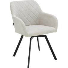 Panko Swivel Dining Room Chair, 55 x 61.5 x 81.5 cm, Quilted 360° Rotatable Office Chair for Dining Room, Kitchen, Living Room, Salon, Desk (Beige 2)