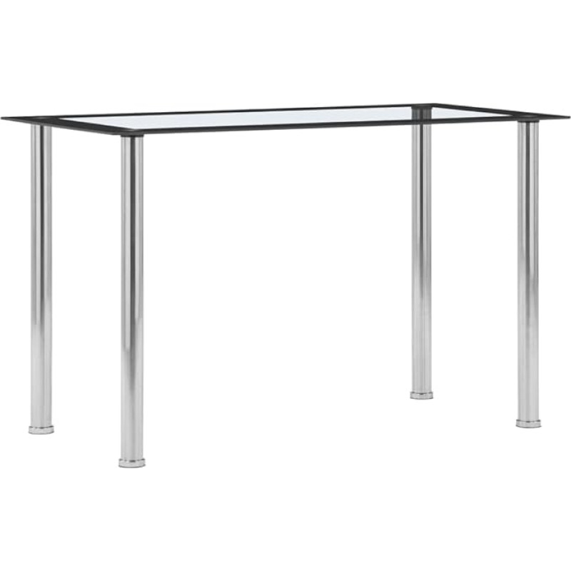vidaXL valgomojo stalas Virtuvės stalas Valgomojo stalas Stiklo stalas Valgomojo virtuvė Juodas skaidrus 120 x 60 x 75 cm grūdinto stiklo nerūdijančio plieno rėmas