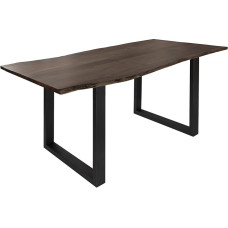 Massivmoebel24.de Freeform 3 medžio masyvo akacijos medžio stalas rudos spalvos + antracito matinės U formos stalas 140 x 90 x 76 cm medžio masyvo stalas Lankstinukų stalas Valgomasis stalas
