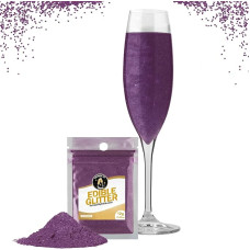 Valgomi blizgučiai gėrimams Violetinė spalva - Helovino vakarėlių dekoracijos Violetinė spalva - Valgomi blizgučiai putojančiam vynui ir likeriui - Veganiški, be skonio - 12 g daugiau nei 60 gėrimų