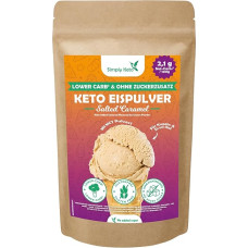 Simply Keto Lower-Carb* Salt Caramel Ice Mix - Creamy Ice Cream without Added Sugar with Only 2.6 g Net Carbohydrates - No Maltitol - Gluten Free, Soy Free & Ketogenic - for 10 Servings (100 g)