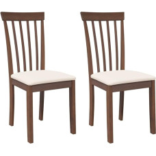 vidaXL Valgomojo kėdės su pagalvėlėmis 2 rudos spalvos medžio masyvo gumos medžio virtuvės kėdė šoninė kėdė valgomojo kėdė svetainės kėdė restorano kėdė