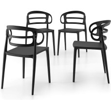 MOBILI FIVER, Carlotta Chairs Set of 4 Black