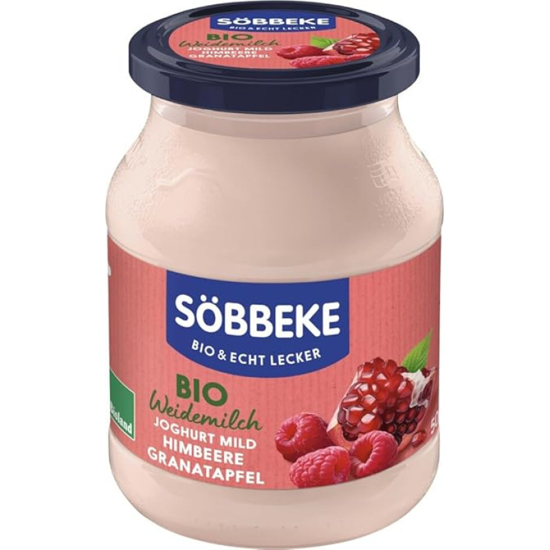 Söbbeke Pur Organic Yoghurt Raspberry Pomegranate (6 x 500 g)