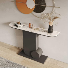 Generisch Schmaler Konsolentisch für Eingangsbereich, moderner Beistelltisch mit Stauraum, schlanker Flurtisch für Foyer und Wohnzimmer, Schwarz, 140 cm/55,1 Zoll - stilvoll und funktional