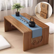 Japoniškas grindų stalas, sulankstomas altoriaus stalas, žemas kavos staliukas, skirtas sėdėti ant grindų, japoniškas meditacijos stalas, Tatami Puja stalas, skirtas svetainei, valgomajam, arbatai, namų apdailai (dydis: 70 cm)