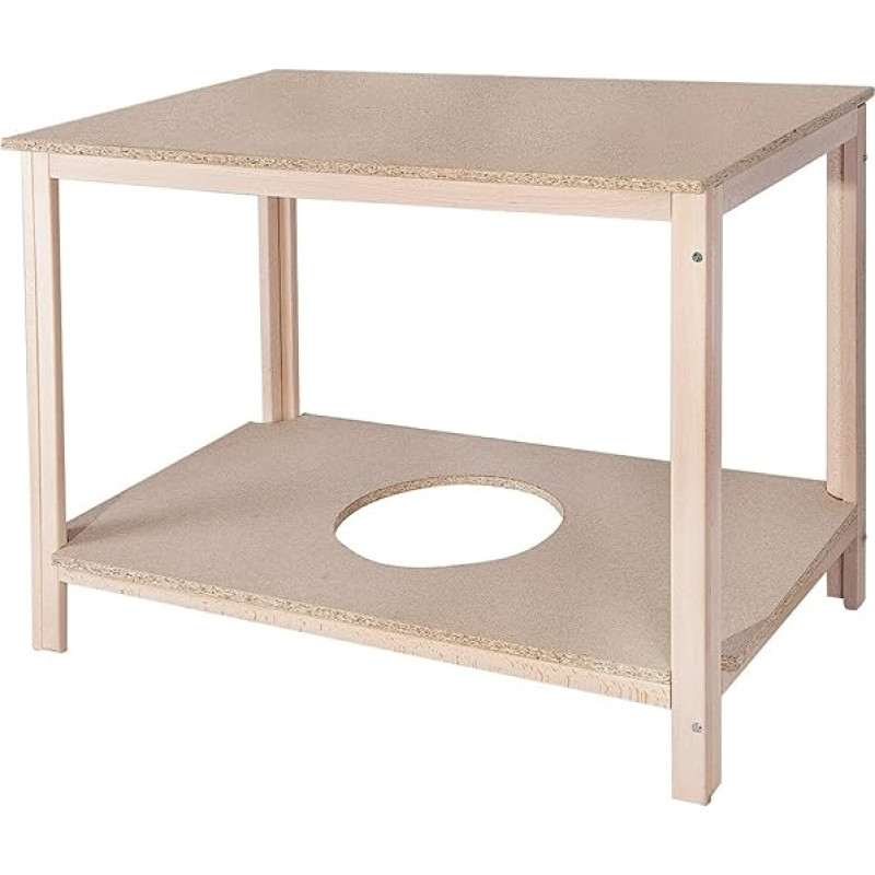 WELL HOME MOBILIARIO & DECORACIÓN Stačiakampio formos stalas be lako, pagamintas iš buko medienos, 150 x 80 x 75 cm, rudos spalvos, 150 x 80 x 75 cm