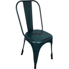 Retro Metal Bistro Chair, Stackable, Vintage Design, Stackable Chair with Industrial Look for Dining Room, Kitchen, Balcony, Sturdy Kitchen Chair, Used Look, Metal Chair with Backrest